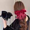 Korean Black Red Pearl Bow Hair Clips Shark Hair Claw Clip Hairpins Spring Clip  Ponytail Barrettes Hair Accessories