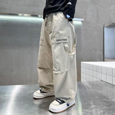 Pantalones para niños, pantalones de trabajo informales, tendencia de moda para niños grandes de primavera y otoño, pantalones holgados, pantalones tobilleros de moda