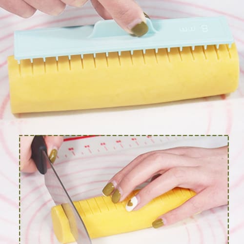 Krujecnt Cutting Scale, Cutting Cookies, 8 Pieces Cake Roll Uniform Dividing Mold - Safe and Accurate Dough Thickness Clear Scale Cookie Dough Tool Fo