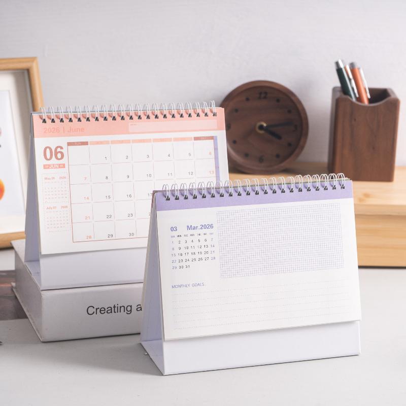 2026 Calendar Simple Memo Book Monthly Daily Planner Scheduler Time Management Home Office Desktop Decoration Standing Calendar