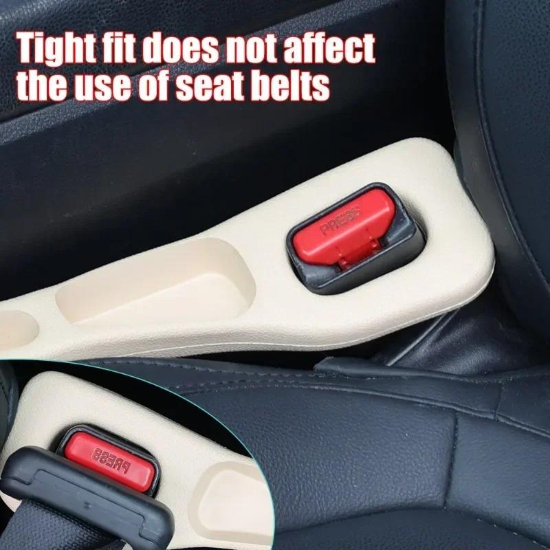 2Pcs Car Seat Gap Filler Organizer PU Waterproof Universal Car Seat Gap Anti-leak Stopper Strip 2Slot Seat Gap Storage Organizer