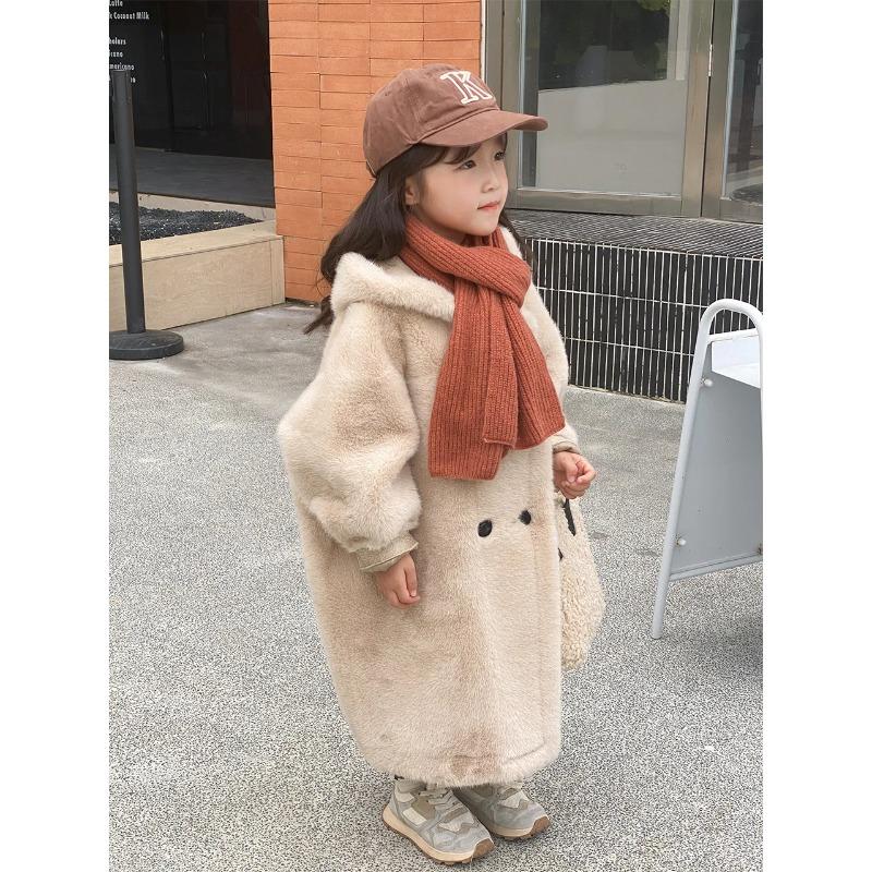 Fur Girl`s Coat Children Jacket Autumn