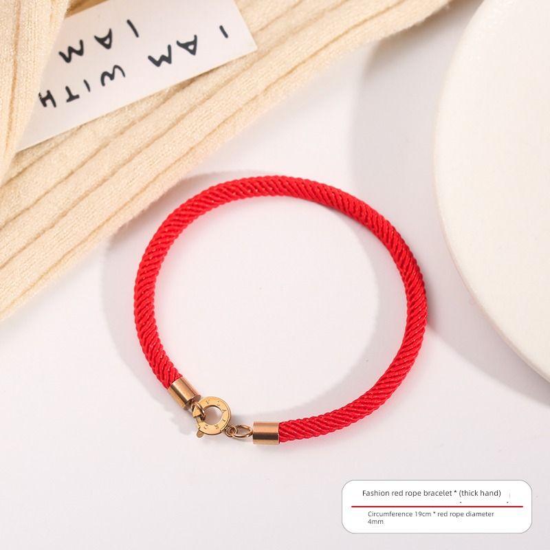 

Доступная роскошь Женский нишевый стиль Счастливая пара Этот год животного Красная веревочка Rose Gold * red rope bracelet (thick hand)