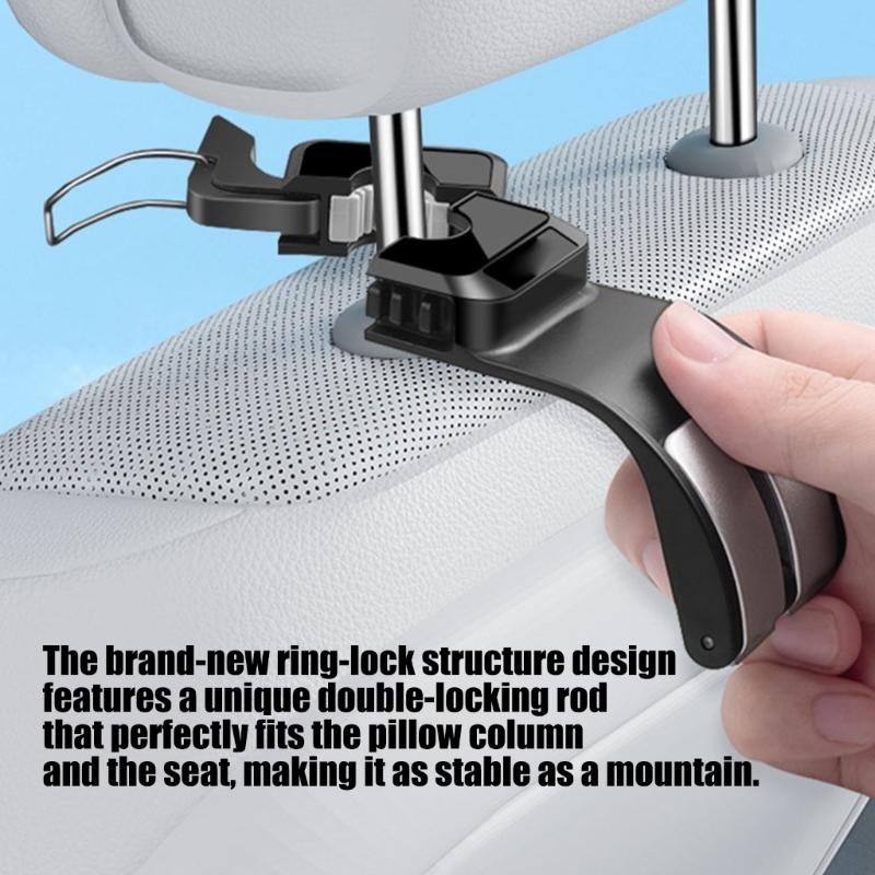 Pack Of 2 ABS Car Seat Back Hooks For Rear Storage Organization With 5kg Capacity Quick Installation Universal Design