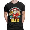 Men Christmas and beer T Shirt  100% Cotton Tops Creative Short Sleeve Crew Neck Tee Shirt Graphic Printed T-Shirts