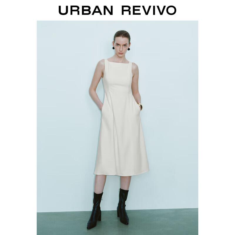 

UR 2025 French Style Off-Shoulder Sleeveless Long A-Line Dress L