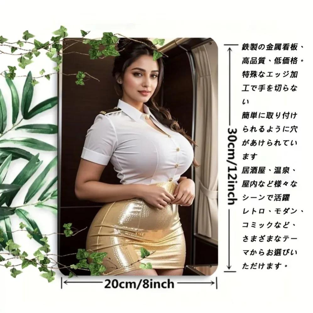 Vintage Metal Wall Art Retro Plane 8x12 Inch Gold Accents Indoor Outdoor Decor