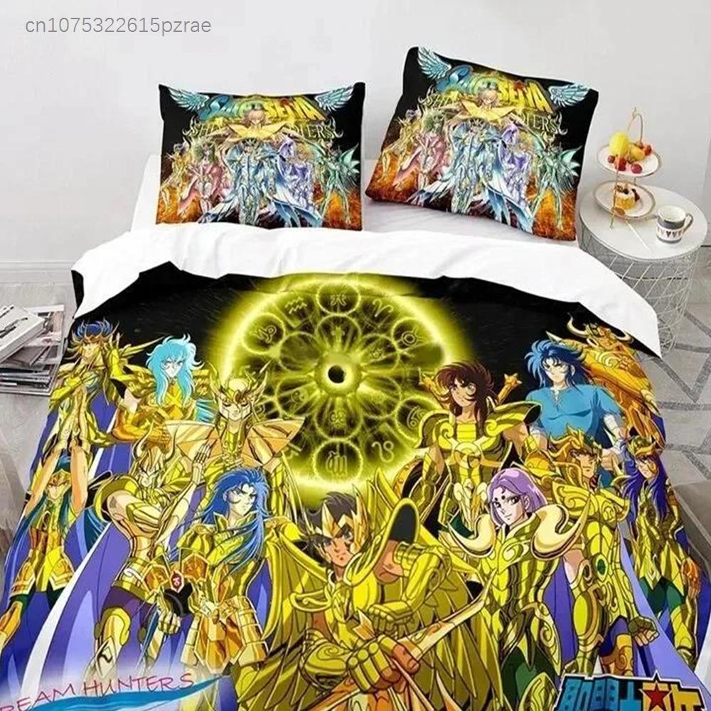 Anime Saint Seiya LOST CANVAS Bedding Set Duvet Cover Bed Set Quilt Cover Pillowcase Comforter King Queen Size Boys Adult