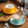 150ml Espresso Kaffeetassen-Sets Hochwertige, einfache Tasse im europäischen Stil Dicke farbige Glasur Keramik Cappuccino Blumentassen Latte