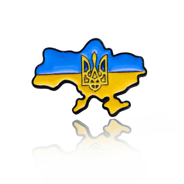 National Emblem Ukraine Brooches Ukrainian Flag Territory Map Pins Symbol National Rejuvenation In Ukraine Alloy Badge Jewelry