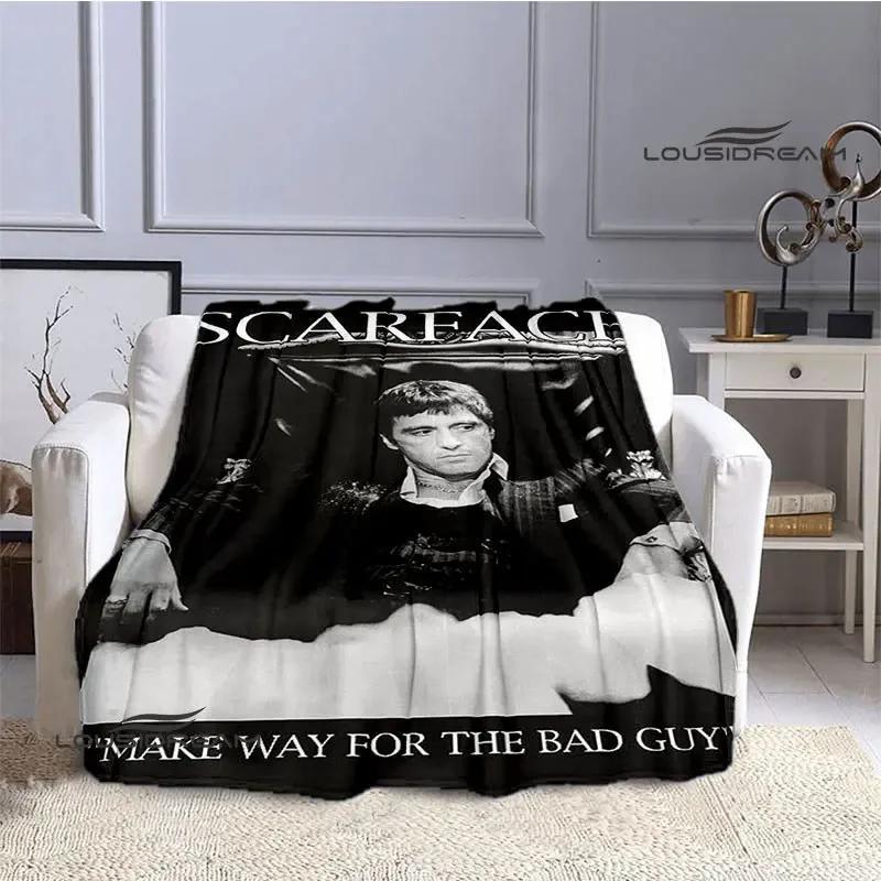 Classic Movie Scarface Blanket Flange Warm Blanket Soft and Comfortable Blanket Home Travel Blanket Bed Linings Birthday Gift