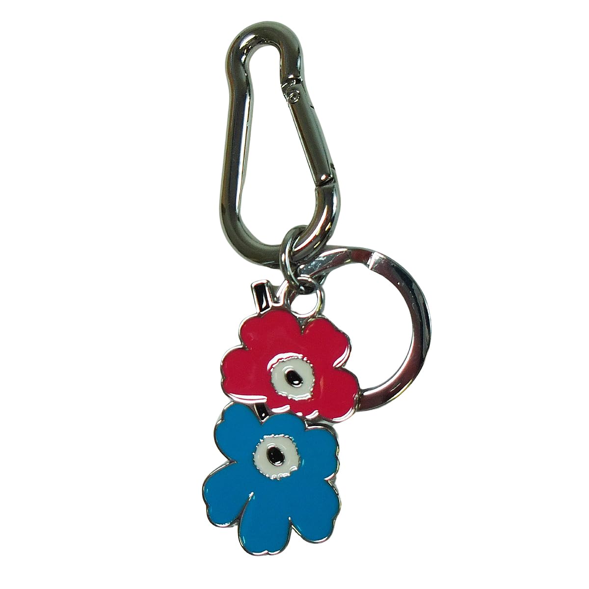 Marimekko Puhallus I Unikko Keychain with Hook (Red x Turquoise) [Used]