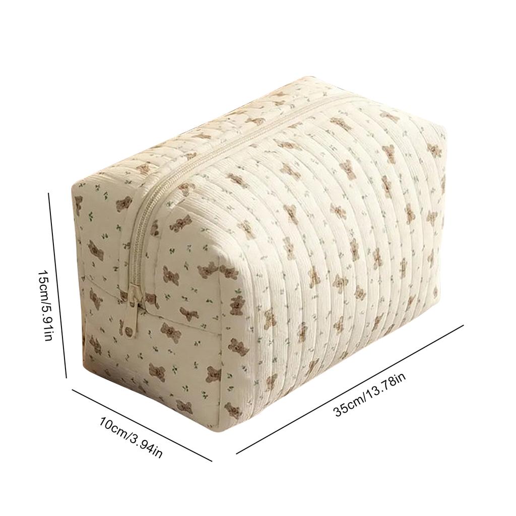 Travel Cosmetic Bag with Zipper & Multi-compartments Pen Pouches Cosmetic Makeup Organizer Large Capacity for Women Ladies Girls