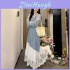 French Style Long Dress With Lace Paneling For Casual Wear In Spring 2026