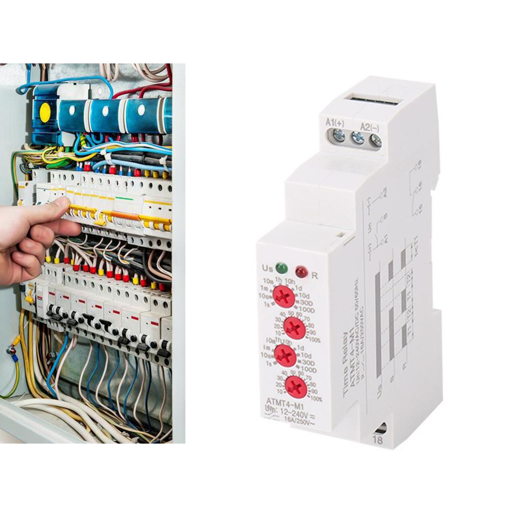 Multifunctional Time Delay Relaying 10 Functions DIN Rail Mount Wide Voltages Designs 12V 240V for Industrial Control