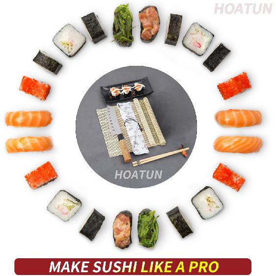 Sushi Making Kit, Sushi Making Mold for Beginners, Professional Home Sushi Maker, Sushi Rolling Machine with Sushi Roller Bazooka, Sushi Mat,