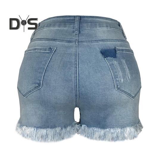 Women's High Waisted Jean Shorts Casual Ripped Distressed Denim Shorts with Pockets Summer Hot Short Jeans for Daily Beach Club