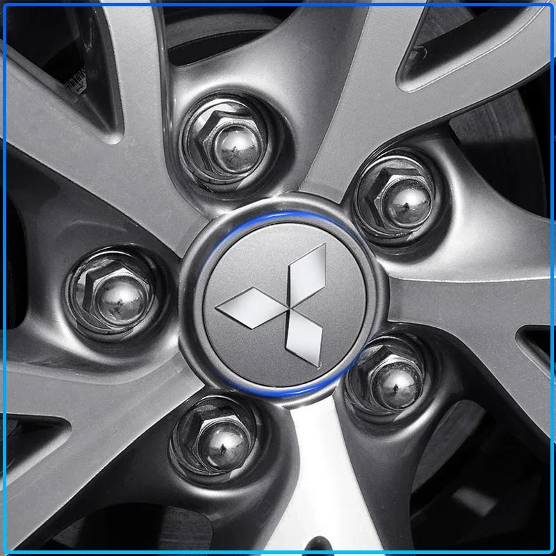 4 szt. Osłona Piasty Koła Samochodu 3D Metalowa Nakładka Środkowa Felgi Wodoodporna Do Mitsubishi Lancer Lancer ASX Outlander 2 3 Pajero Mirage exzos Pajero 4