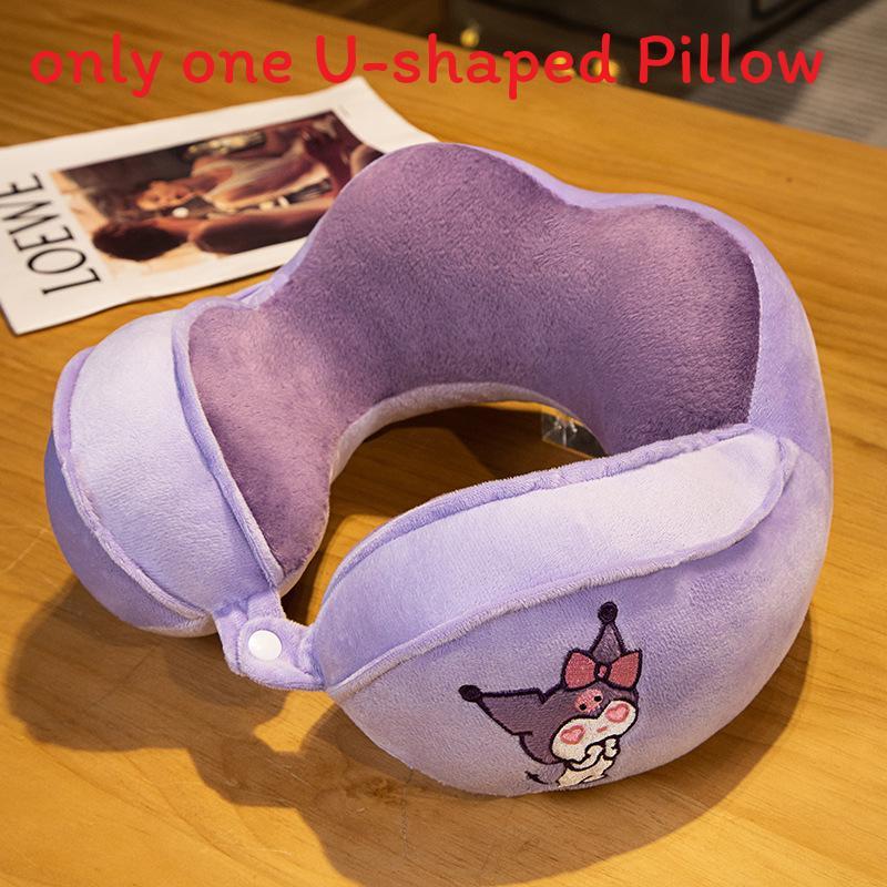 Cuscino da Viaggio a Forma di U Winnie the Pooh con Imbottitura in Poliestere per Supporto in Auto e Ufficio