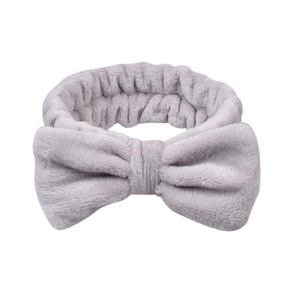 Soft Plush Bow Elastic Headband for Face Washing Spa Makeup Hair Accessory Suitable for Daily Use and Skincare Routine