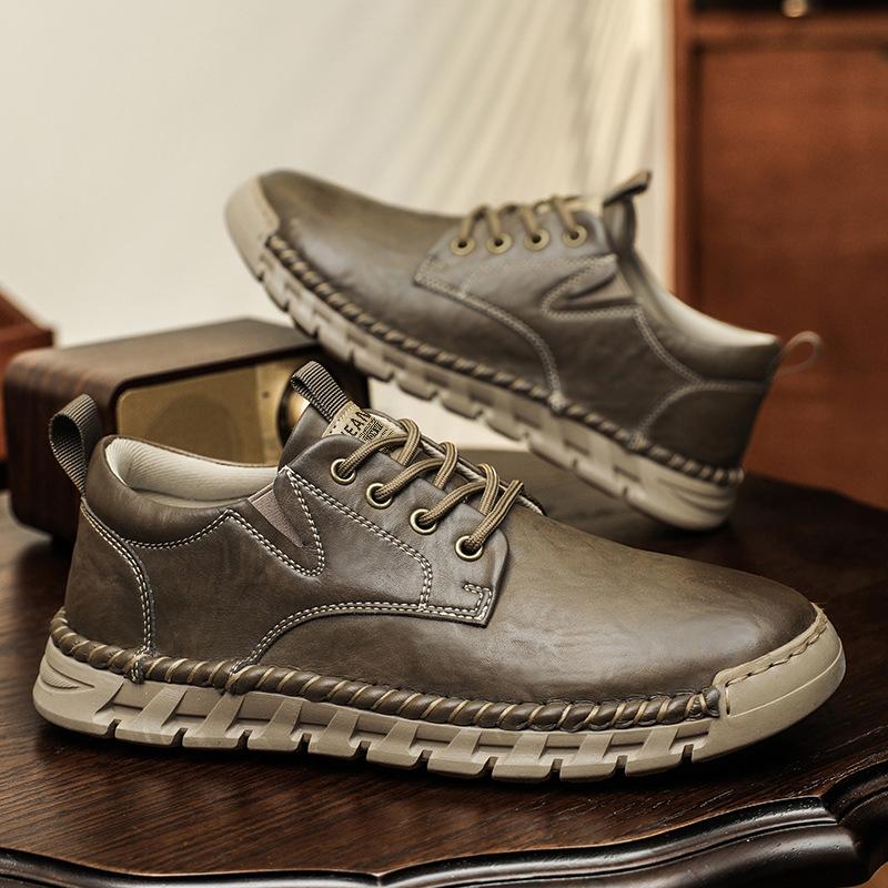 Men's shoes leather business British style casual soft-soled leather shoes men's soft-soled one-pedal lazy black Doudou tide shoes