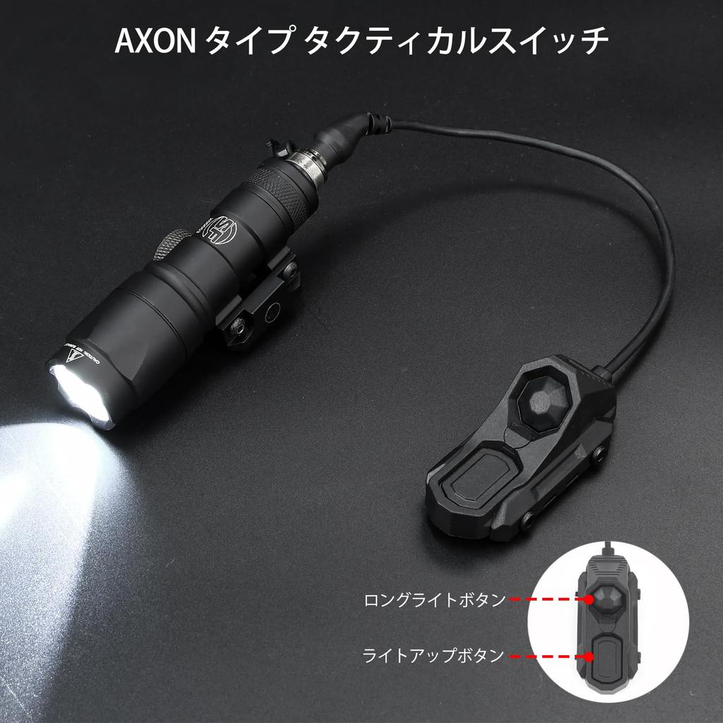 WADSN Surefire M300A Type Scout Flashlight with AXON Type Tactical Remote Switch, 20mm Rail Compatible, 600 Lumens, Airsoft Tactical Light