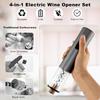 COKUNST Electric Wine Opener, 4-in-1 Wine Bottle Opener Set with Base, Cordless Automatic Battery Operated Corkscrew with Foil Cutter, Pour, Vacuum