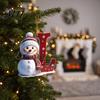 Reusable Christmas Tree Hanging Ornaments 2D Snowman Ornaments, Personalized Letter for Tree, Initial Ornament, Ornament DIY Xmas Decor 2026 Memorial