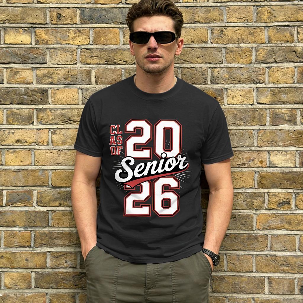 Class of 2026 Senior 2026 Graduation Cotton T Shirt For Unisex Summer Y2K Fun TShirts Round Neck Harajuku Tees Plus Size