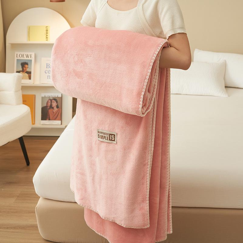 Thick Milk Fleece Flannel Shawl - Spring/Fall Air-Conditioning or Nap Blanket