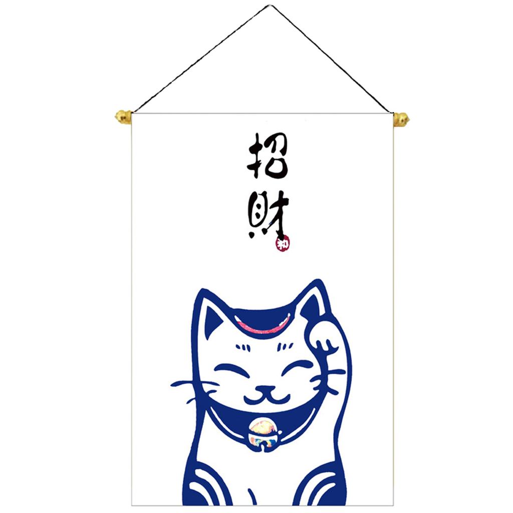 Japanese Theme Hanging Flags for Sushi Shop or Home Decors Wealth Lucky Cats Pattern Restaurant Wine House Banenrs