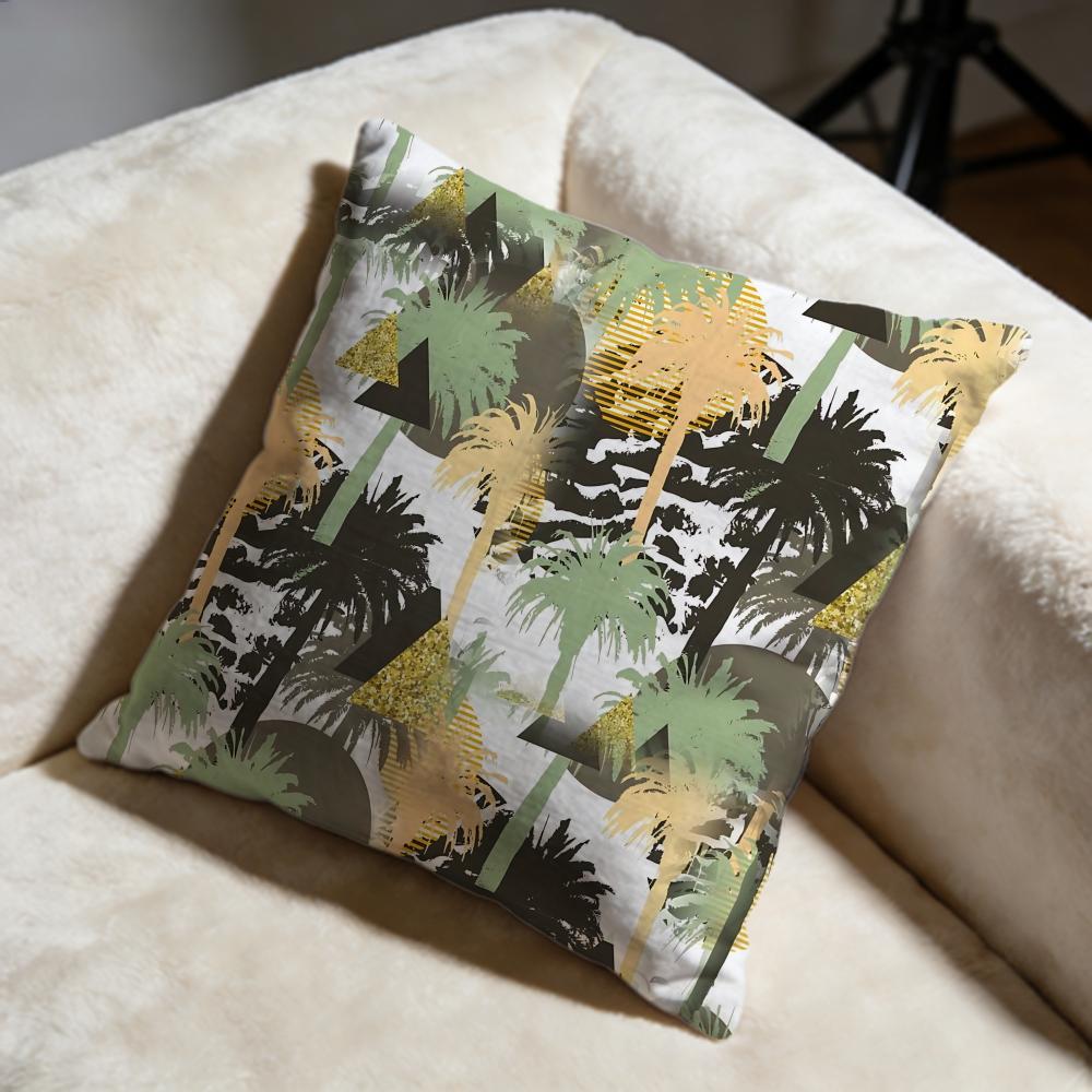 Palm Tree Cushion Cover Soft Decorative Pillow Case Suitable for Bedroom Sofa Car Travel Use