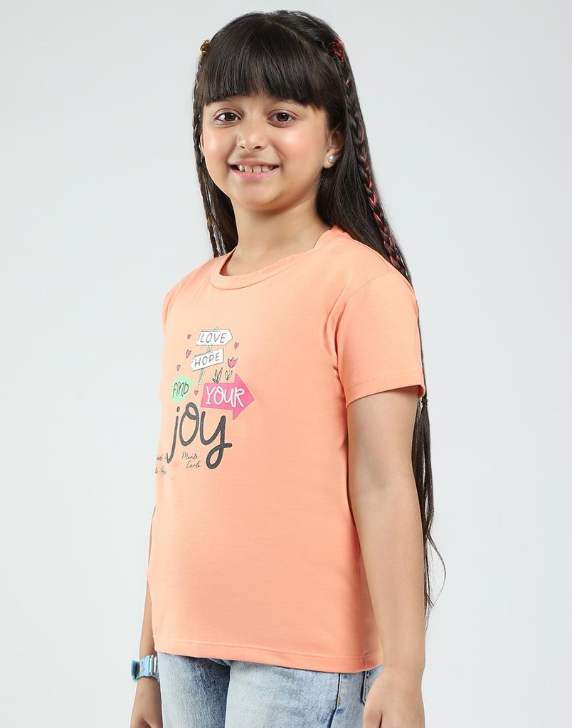 MONTE CARLO Mädchen bedrucktes Rundhals-Top (Packung mit 2)