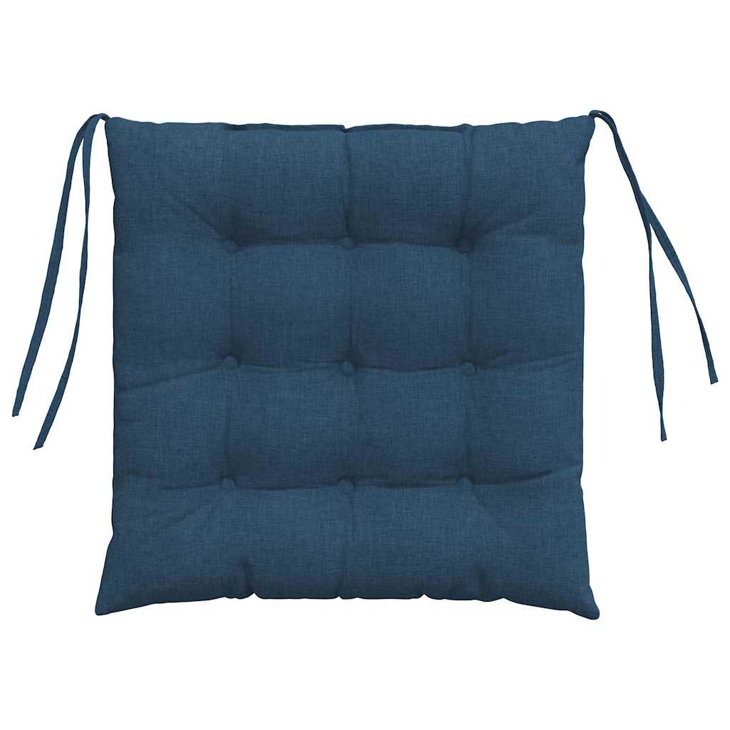 Seat Cushions 4 pcs Blue 40 x 40 x 6 cm Fabric