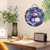 Entzückendes Schneemann Weihnachts Holzschild, Warmes Winter Rundes Weihnachtsornament für Haustür Wandbehang Dekor, Ideales Weihnachtsgeschenk