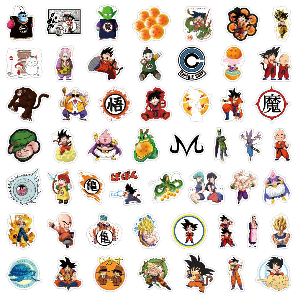 50 Dragon Ball Graffiti Stickers Cartoon Anime Stickers DIY Mobile Water Cup Suitcase PVC Stickers