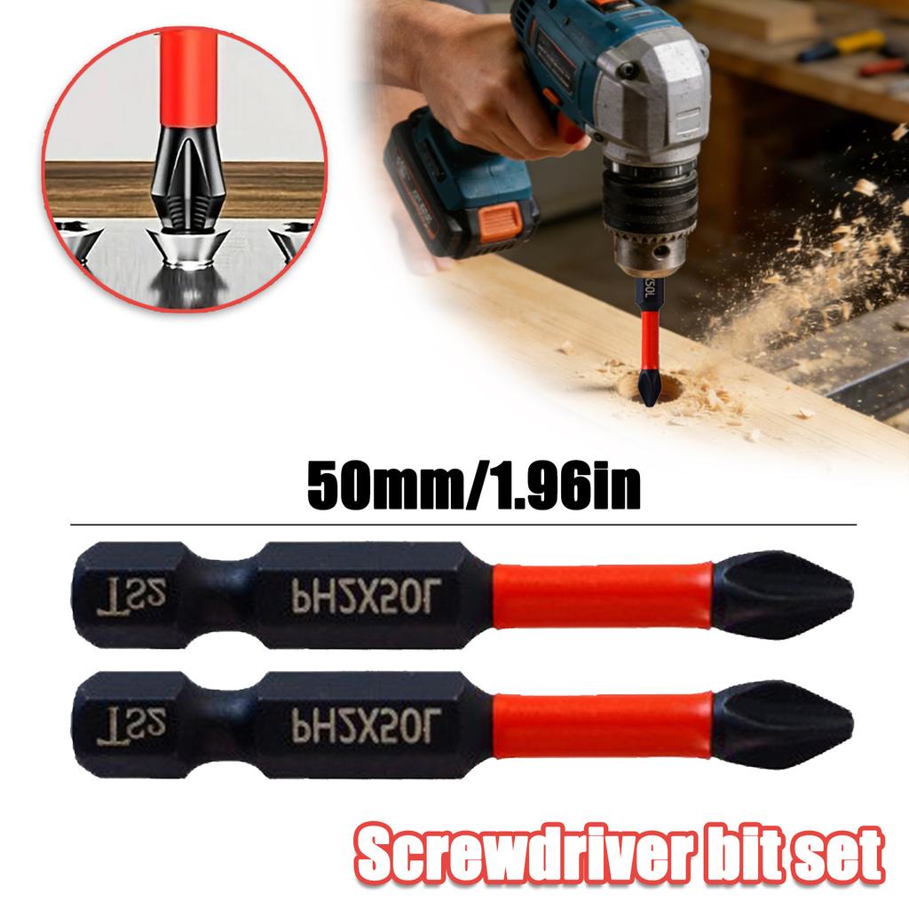 6 Adet Sevgililer Günü & Yılbaşı Özel: Kaymaz Phillips Başlı ve Manyetik S2 Çelik Uçlu 1 Set Manyetik Kaymaz Tornavida Uçları