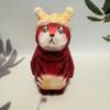 Handmade Painted Cat Sculpture Cartoon Cat Figurines Wood Carving Cat Ornament  Collection Display