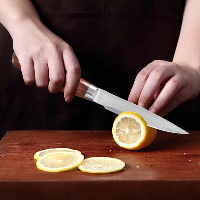 Triple Steel Boning Knife Kitchen Utility Knife Fish Fruit Meat Cutting Paring Barbecue Tools Cooking Cutter