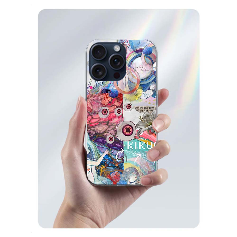 

K-KikuoS Art Cute Clear Phone Case For Iphone 17 Air 16 Pro Max 15 Pro 14 Plus 17E 16E 11 13 12 Mini Cover Cases Fundas Cell TPU iPhone14 Pro(13 Pro)