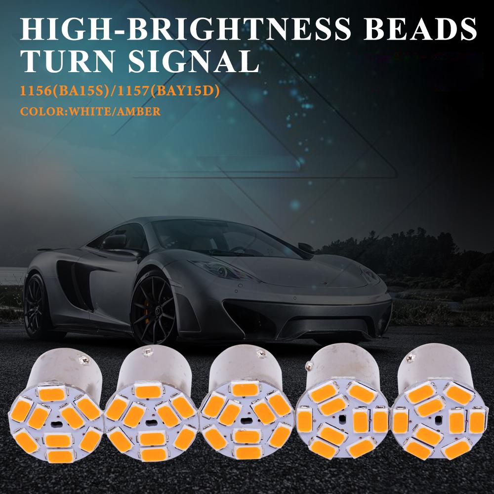 10PCS P21W LED 1156 BAU15S BA15S Bulb PY21W BAY15D 5630 9Smd Bulbs For Car Signal Indicator Bulb Turn Signal Light12V/24V White Bulbs 7