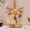 Cute Flower Straw Bag Mini Colorful Summer Beach Shoulder Bag Handmade Zipper Coin Purse