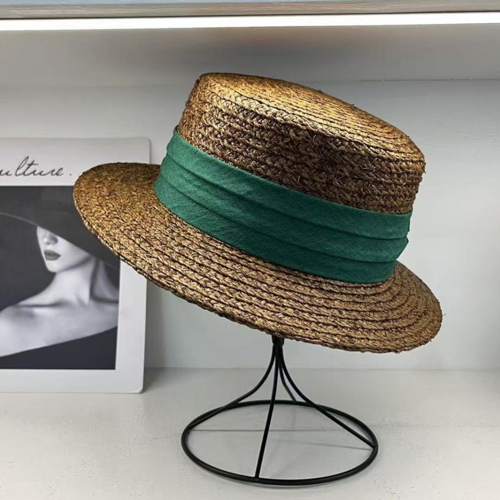 Lafite temperament top hat straw hat women's sun protection sun hat elegant celebrity style flat top hat
