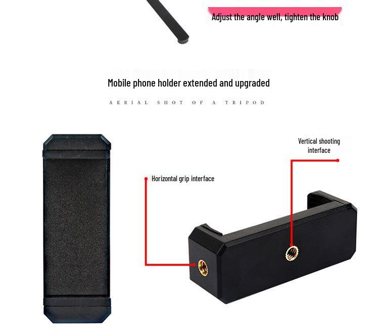 Professional Telescopic Phone Stand with Fill Light for Live Streaming and Overhead Shooting