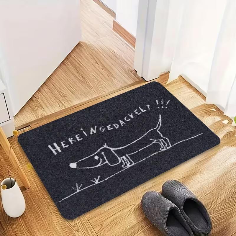 Tappetino di Benvenuto Cane Bassotto Effetto 3D che Nuota Tappeto per Pavimento Acqua Piscina Chiara Tappeto per Ingresso Interno Esterno per Decorazione Soggiorno