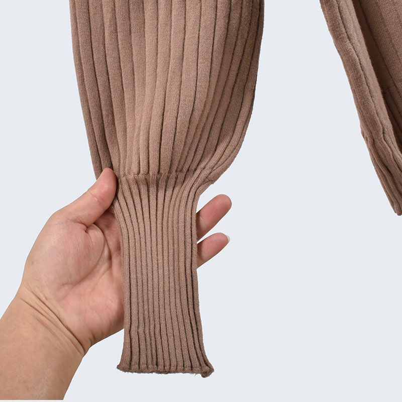 High Quality Autumn and Winter Half Turtleneck Knitting Sweater Sunken Stripe Long Sleeves Idle Style Pure Color Base Pullover Heattech Women's Top