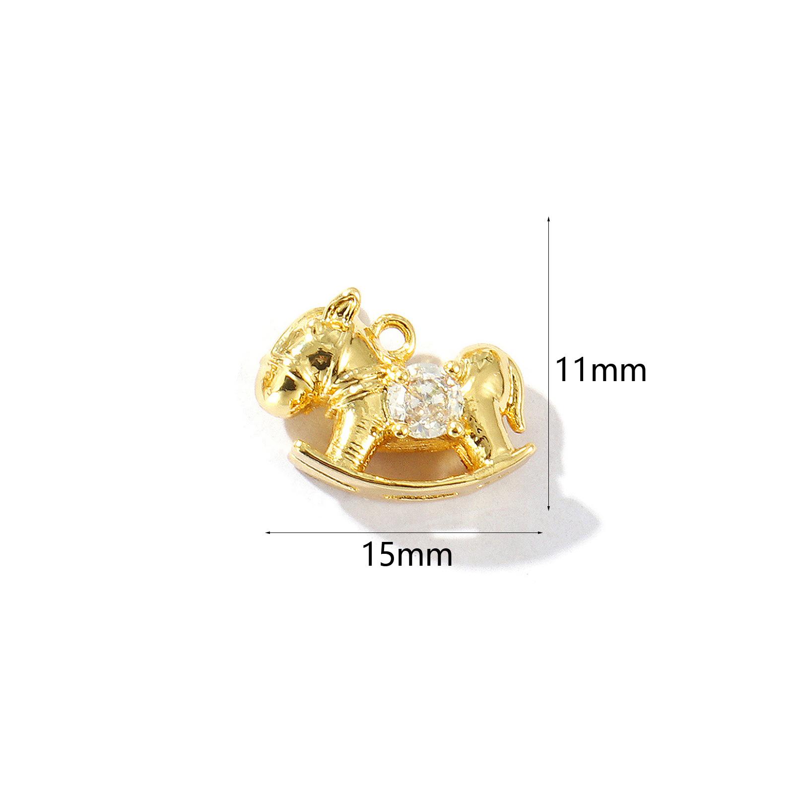 

2 PCs New Arrival Brass Charms Multicolor Rocking Horse 3D Pendants For DIY Necklace Bracelet Jewelry Making Findings