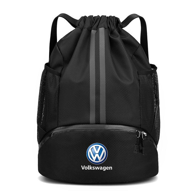 abcd1 Gym Bag Fitness Backpack Women Men Basketball Backpack Outdoor Training Drawstring Sports Knapsack For Volkswagen VW Passat Polo