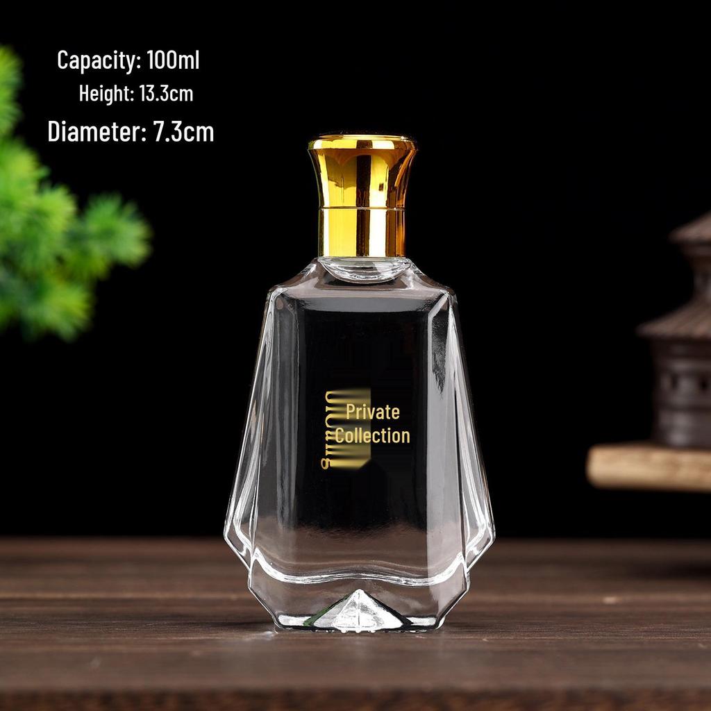100ml Transparent Glass Bottle for Baijiu or Fruit Wine - Perfect for Home Brewing