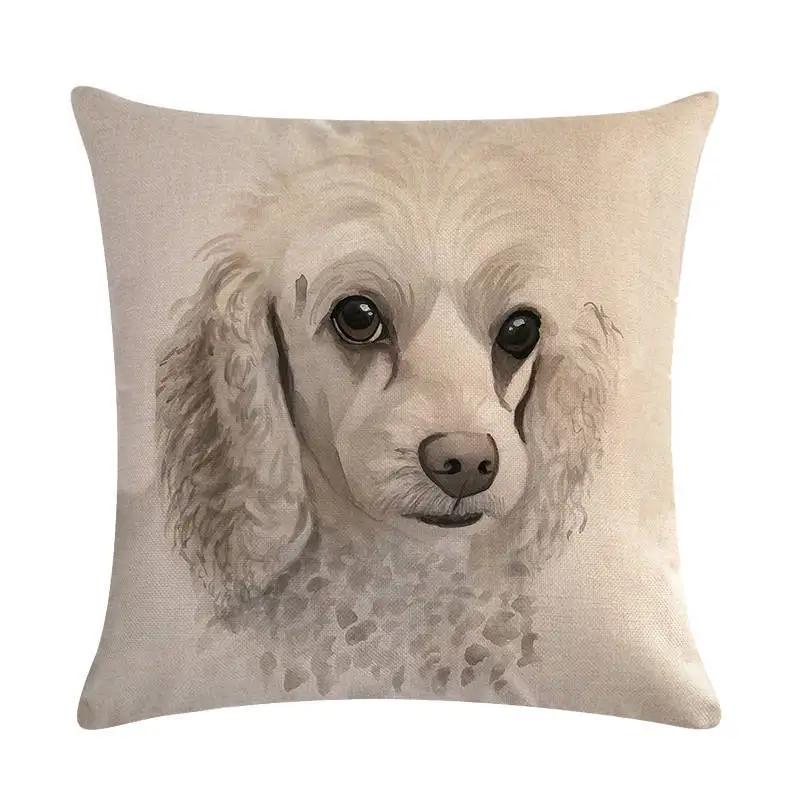 Cute Puppy Head Series Linen Pillow Case Seat Sofa Bedroom Cushion Cover Home Decoration Pillowcase 45*45Cm